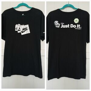 Nike T-Shirt Just Do It No Hacks Men's XL Black Cotton Short Sleeve 561416